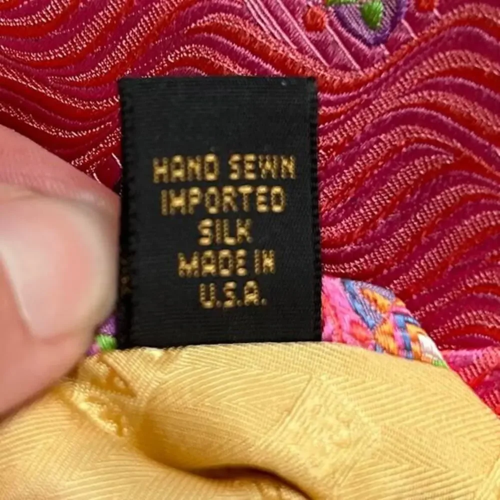 Robert Talbott Tie Silk Hand Sewn‎ Jacquard pink colorful diamond patterned - Picture 8 of 9